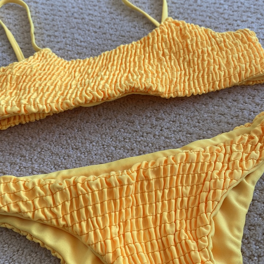 Zaful Yellow Ruched Bikini Set - Picture 2 of 3